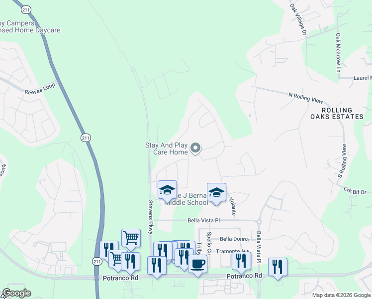 map of restaurants, bars, coffee shops, grocery stores, and more near 302 Tahoe Avenue in San Antonio