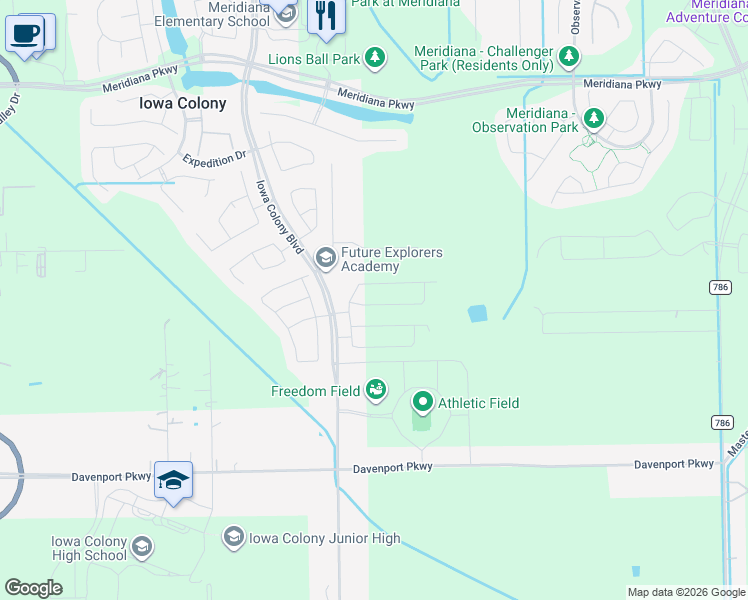 map of restaurants, bars, coffee shops, grocery stores, and more near 4059 Champlain Way in Rosharon