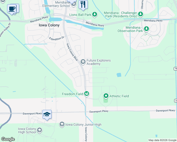 map of restaurants, bars, coffee shops, grocery stores, and more near 10606 Cabot Trail in Rosharon