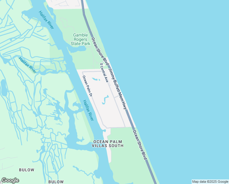 map of restaurants, bars, coffee shops, grocery stores, and more near 3580 South Oceanshore Boulevard in Flagler Beach