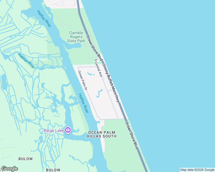 map of restaurants, bars, coffee shops, grocery stores, and more near 3580 South Oceanshore Boulevard in Flagler Beach
