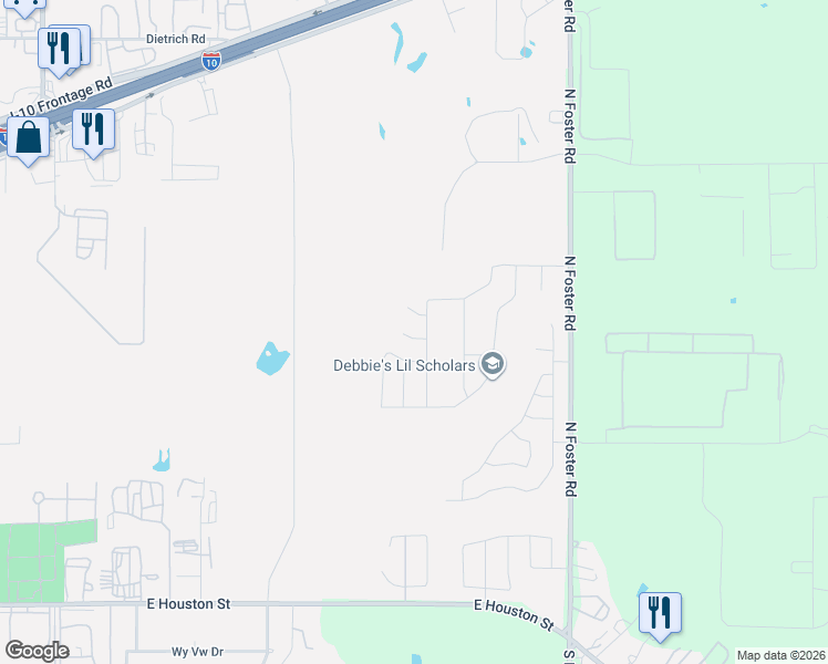 map of restaurants, bars, coffee shops, grocery stores, and more near 6123 Quiet Oak Place in San Antonio