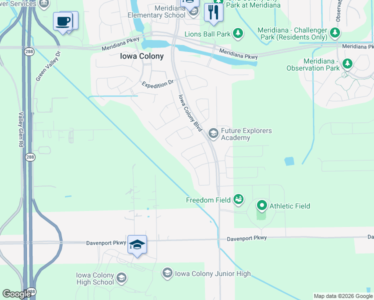 map of restaurants, bars, coffee shops, grocery stores, and more near 3719 Handel Drive in Arcola