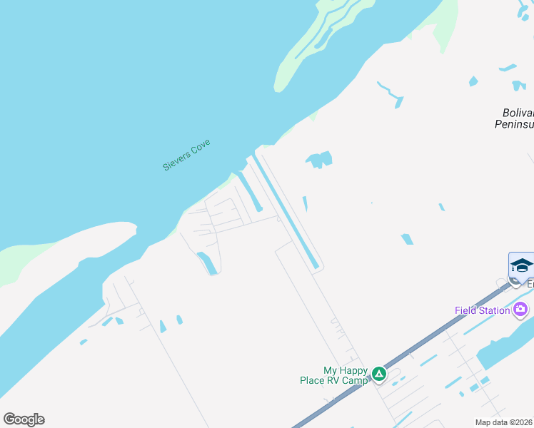 map of restaurants, bars, coffee shops, grocery stores, and more near 4479 Boyt Road in Bolivar Peninsula