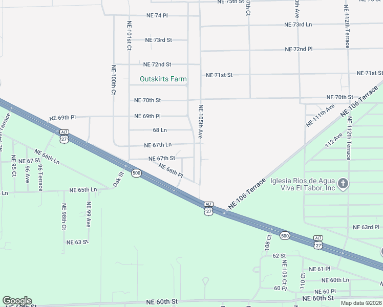 map of restaurants, bars, coffee shops, grocery stores, and more near 10450 Northeast 67th Lane in Bronson