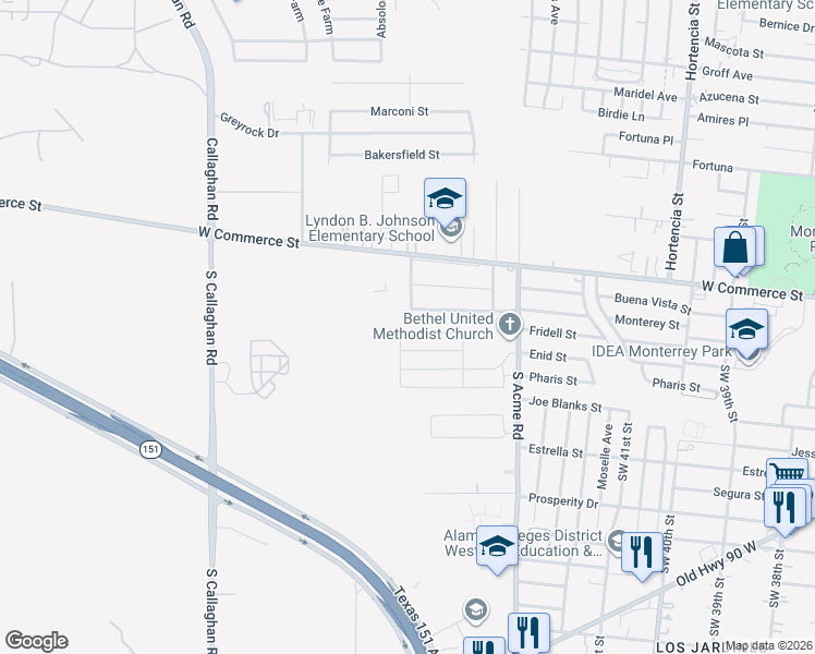 map of restaurants, bars, coffee shops, grocery stores, and more near 5255 Ray Beebe Path in San Antonio
