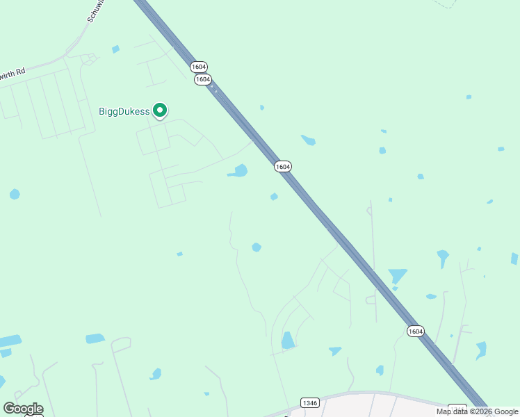 map of restaurants, bars, coffee shops, grocery stores, and more near 10881 Texas 1604 Loop in Adkins