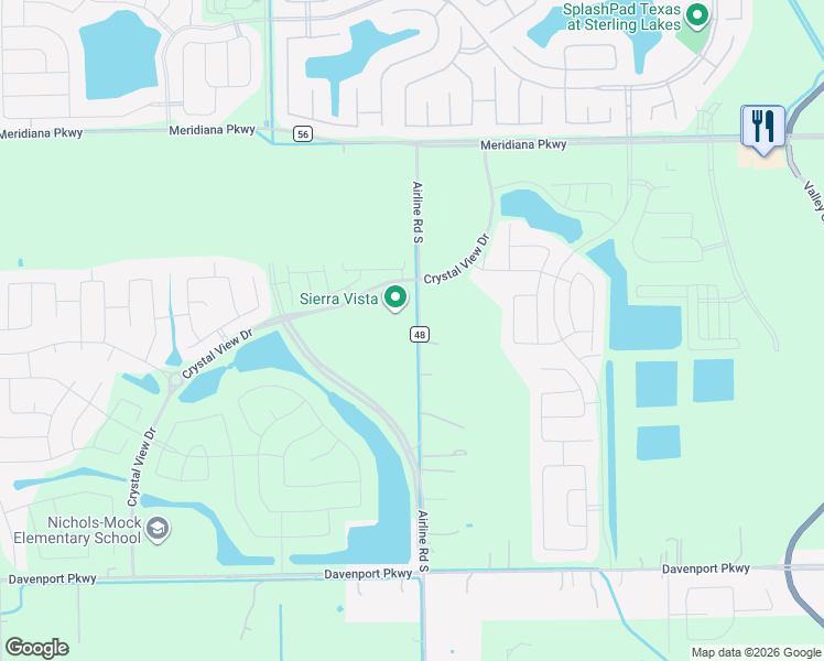 map of restaurants, bars, coffee shops, grocery stores, and more near 10424 County Road 48 in Rosharon