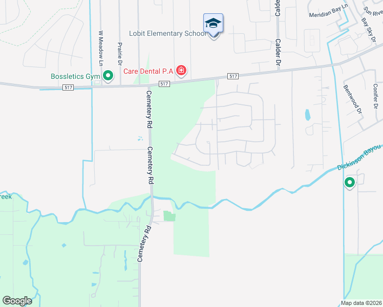 map of restaurants, bars, coffee shops, grocery stores, and more near 1852 Stoney Sunset Lane in Dickinson