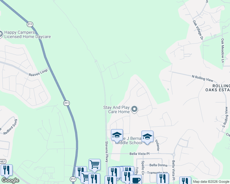map of restaurants, bars, coffee shops, grocery stores, and more near 14214 Santa Anna Way in San Antonio