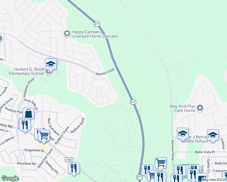 map of restaurants, bars, coffee shops, grocery stores, and more near 1407 Lesser Scaup in San Antonio