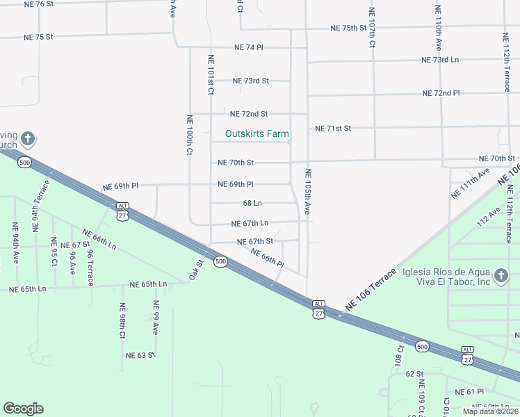 map of restaurants, bars, coffee shops, grocery stores, and more near 10324 68 Lane in Bronson