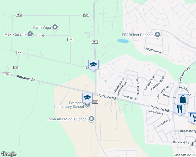 map of restaurants, bars, coffee shops, grocery stores, and more near 299 Tufted Crest in San Antonio