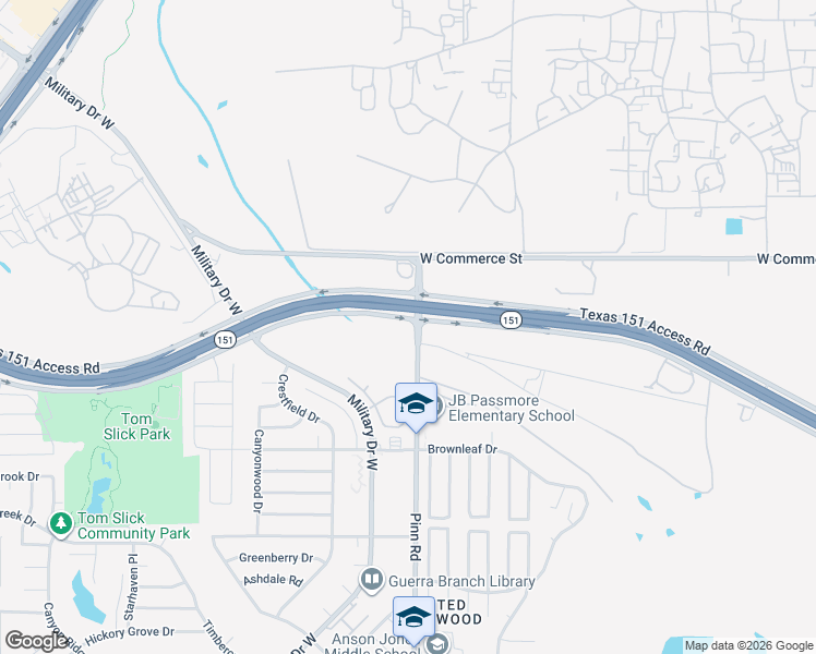 map of restaurants, bars, coffee shops, grocery stores, and more near 324 Pinn Road in San Antonio