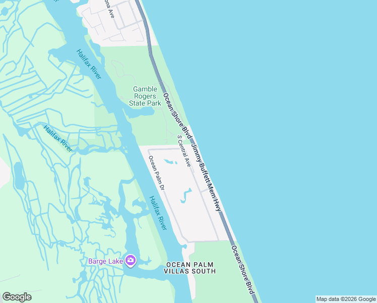 map of restaurants, bars, coffee shops, grocery stores, and more near 3500 South Oceanshore Boulevard in Flagler Beach