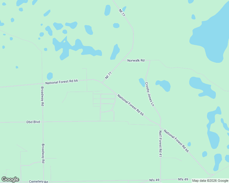 map of restaurants, bars, coffee shops, grocery stores, and more near 251 National Forest Road 66 in Palatka