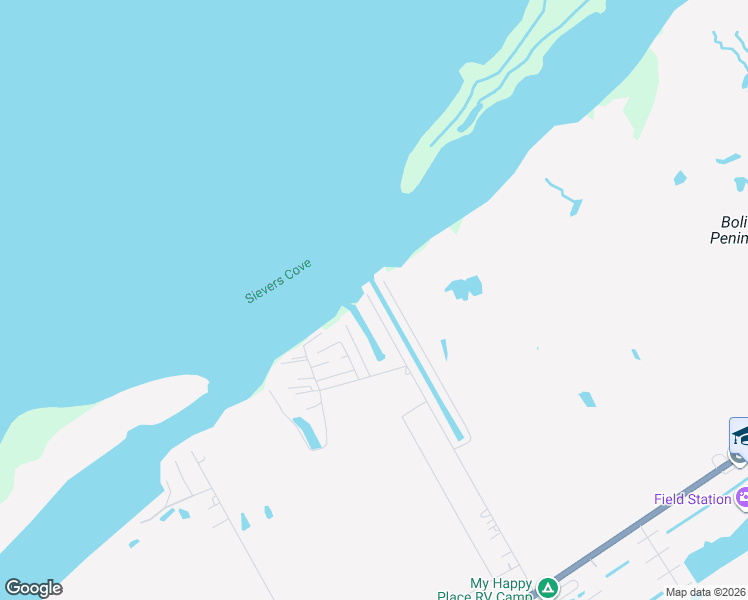 map of restaurants, bars, coffee shops, grocery stores, and more near 1353 Bay in Bolivar Peninsula