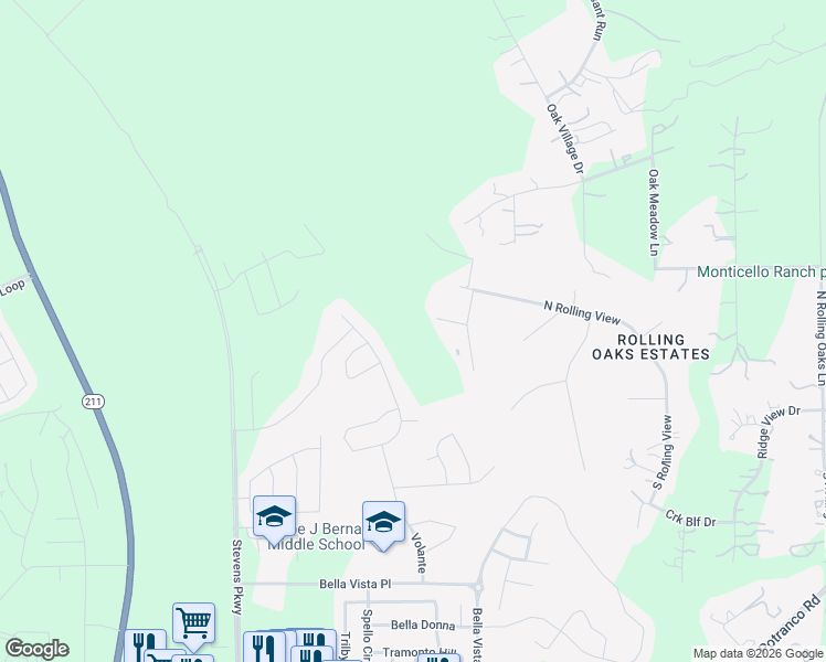 map of restaurants, bars, coffee shops, grocery stores, and more near 13512 Forest Cliff in San Antonio