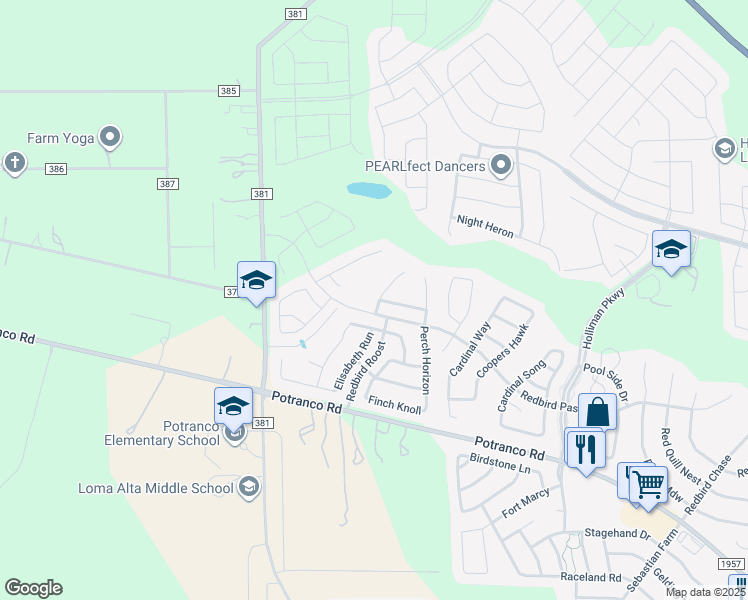 map of restaurants, bars, coffee shops, grocery stores, and more near 206 Nesting Canyon in San Antonio
