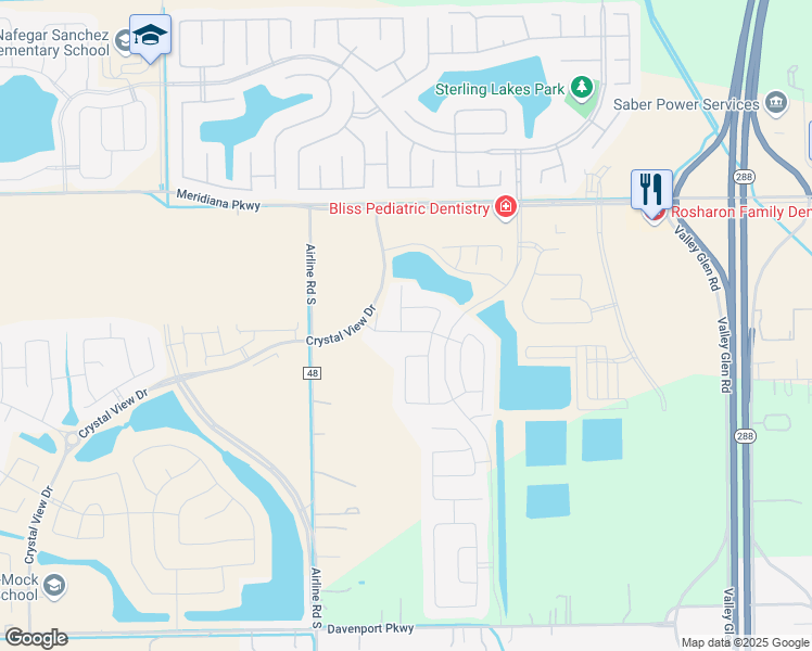 map of restaurants, bars, coffee shops, grocery stores, and more near 2317 Thunderbolt Peak Drive in Arcola