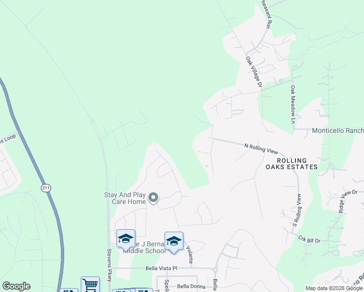map of restaurants, bars, coffee shops, grocery stores, and more near 13519 Forest Cliff in San Antonio