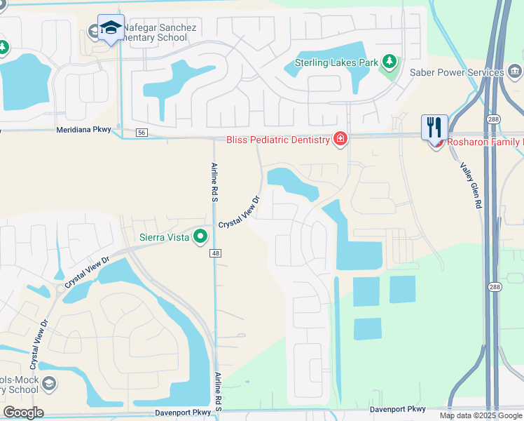 map of restaurants, bars, coffee shops, grocery stores, and more near 2206 Thunderbolt Peak Drive in Rosharon