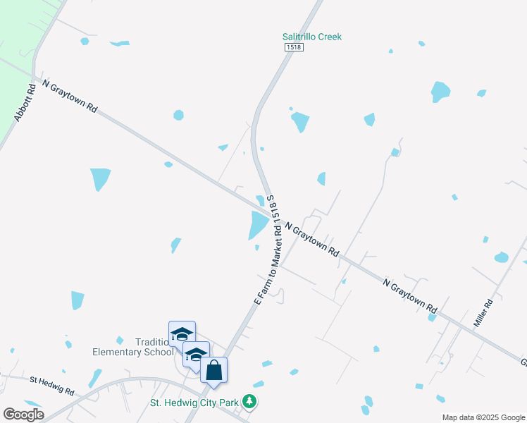 map of restaurants, bars, coffee shops, grocery stores, and more near 1140 N Graytown Rd in St. Hedwig