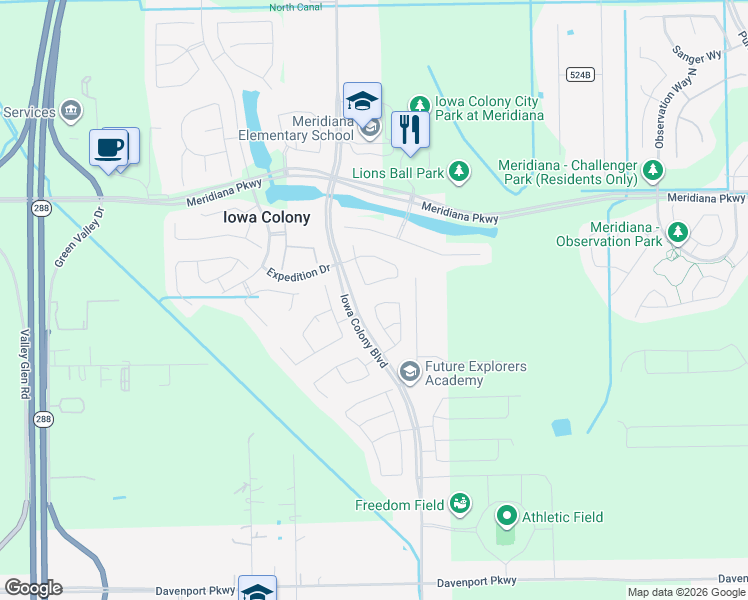 map of restaurants, bars, coffee shops, grocery stores, and more near 3907 Ballard Street in Rosharon