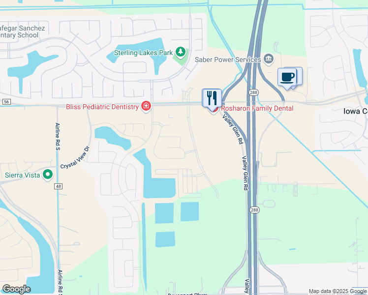 map of restaurants, bars, coffee shops, grocery stores, and more near 2626 Matterhorn Mist Dr in Arcola