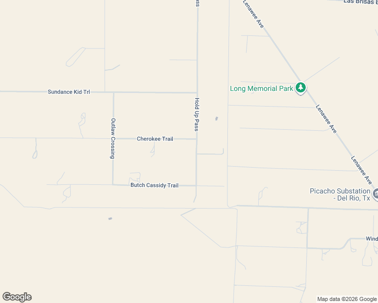 map of restaurants, bars, coffee shops, grocery stores, and more near 63 Cherokee Trail in Del Rio