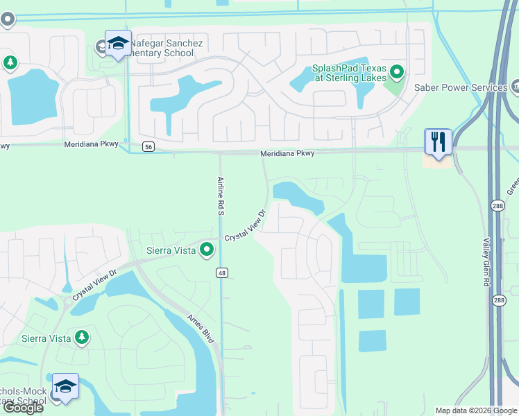 map of restaurants, bars, coffee shops, grocery stores, and more near 10311 County Road 48 in Rosharon