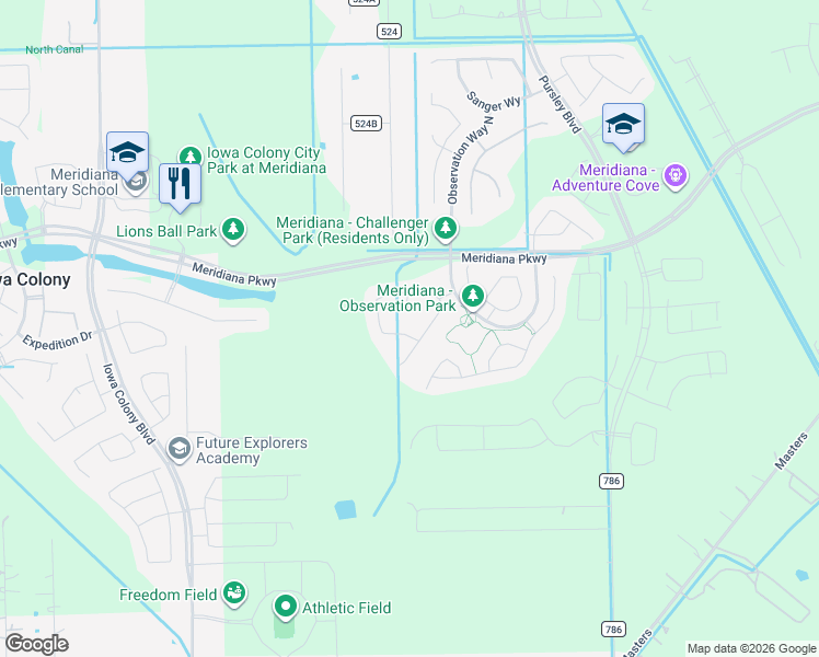 map of restaurants, bars, coffee shops, grocery stores, and more near 10110 Stride Court in Arcola