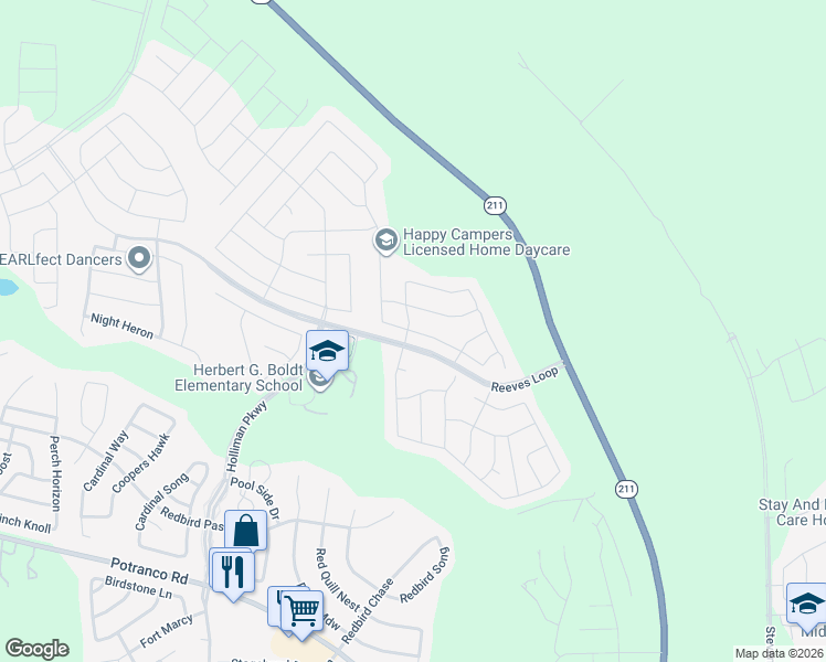 map of restaurants, bars, coffee shops, grocery stores, and more near 14858 Horned Lark in San Antonio
