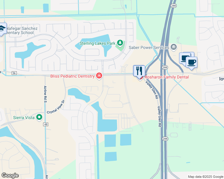 map of restaurants, bars, coffee shops, grocery stores, and more near 10004 Whitney Reach Dr in Rosharon