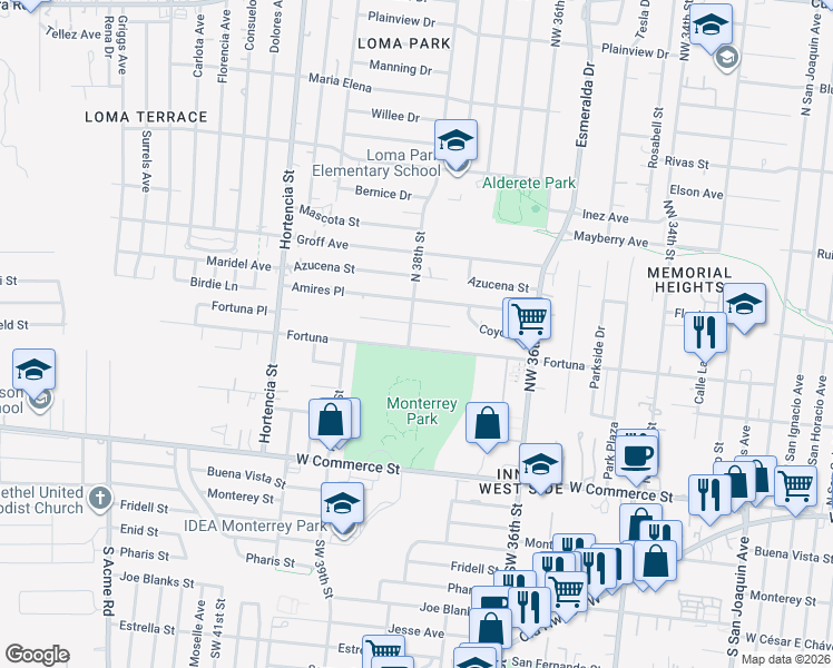 map of restaurants, bars, coffee shops, grocery stores, and more near 234 Coyol Street in San Antonio