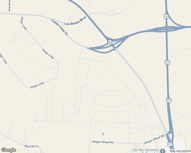 map of restaurants, bars, coffee shops, grocery stores, and more near U.S. 90 in Del Rio