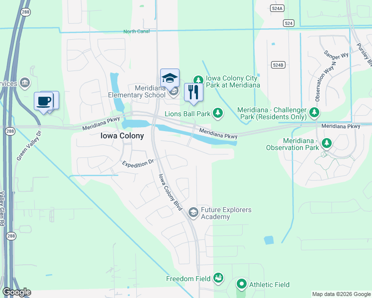 map of restaurants, bars, coffee shops, grocery stores, and more near 3914 Shackleton Court in Rosharon