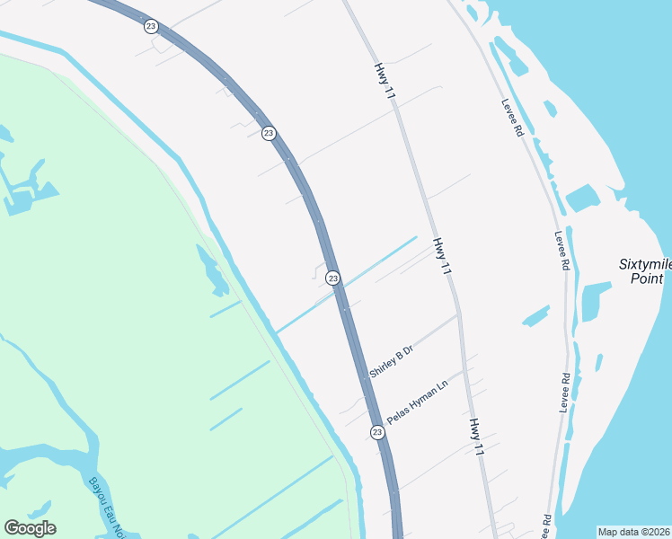 map of restaurants, bars, coffee shops, grocery stores, and more near 30931 Louisiana 23 in Buras