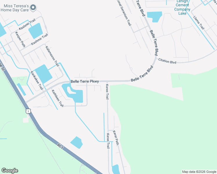 map of restaurants, bars, coffee shops, grocery stores, and more near 114 Karas Trail in Palm Coast