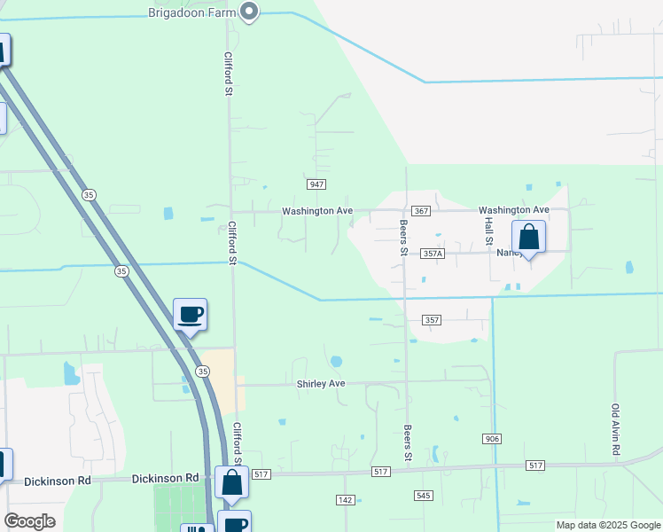 map of restaurants, bars, coffee shops, grocery stores, and more near 2326 County Road 367 in Alvin