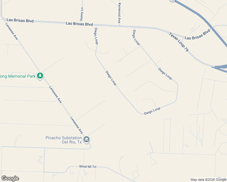 map of restaurants, bars, coffee shops, grocery stores, and more near 1517 Diego Loop in Del Rio