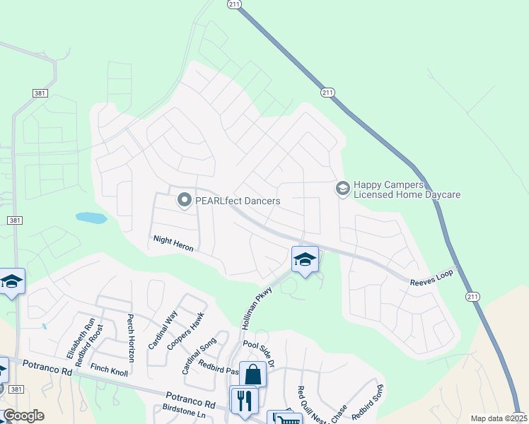 map of restaurants, bars, coffee shops, grocery stores, and more near 15207 Cinnamon Teal in San Antonio