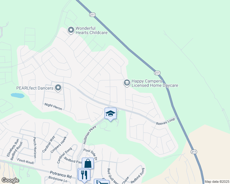 map of restaurants, bars, coffee shops, grocery stores, and more near 643 Sea Eagle in San Antonio