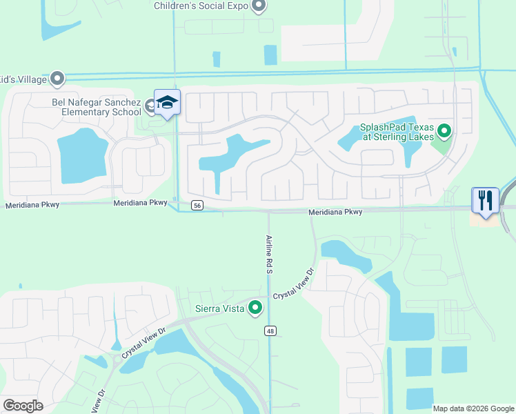 map of restaurants, bars, coffee shops, grocery stores, and more near 2102 Sterling Oaks Drive in Rosharon