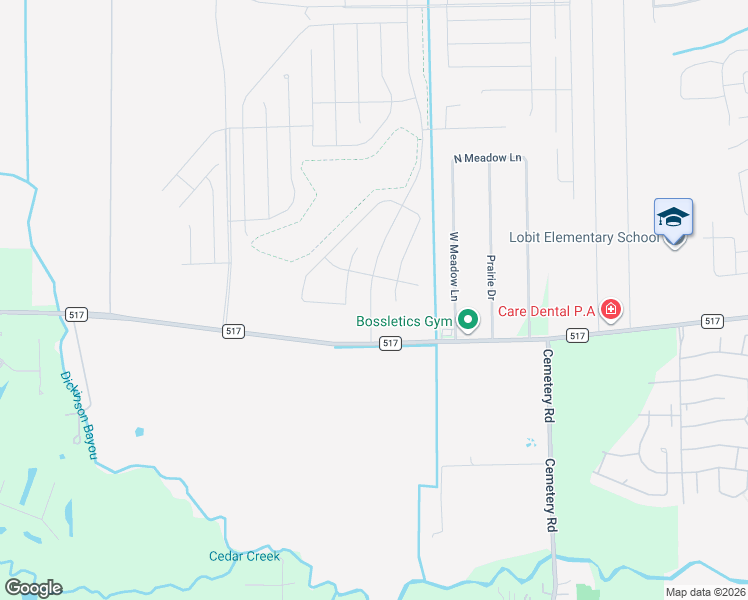 map of restaurants, bars, coffee shops, grocery stores, and more near 7919 Farm to Market Road 517 in Dickinson