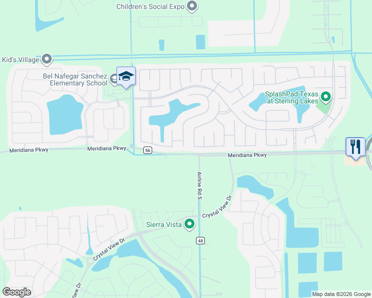 map of restaurants, bars, coffee shops, grocery stores, and more near 2102 Sterling Oaks Drive in Rosharon