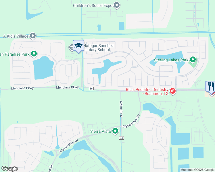 map of restaurants, bars, coffee shops, grocery stores, and more near 9935 Channel Set Way in Rosharon