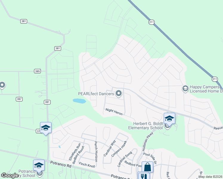 map of restaurants, bars, coffee shops, grocery stores, and more near 15503 Cooks Petrel in San Antonio