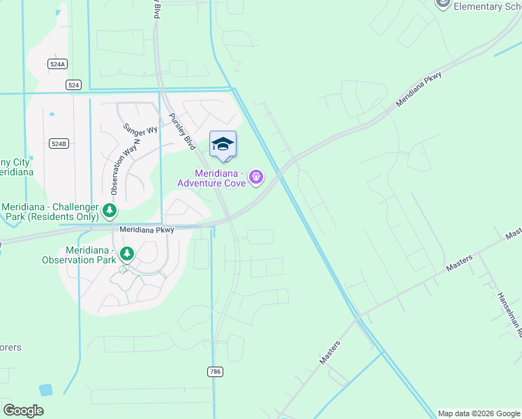 map of restaurants, bars, coffee shops, grocery stores, and more near Manvel Parkway in Brazoria County