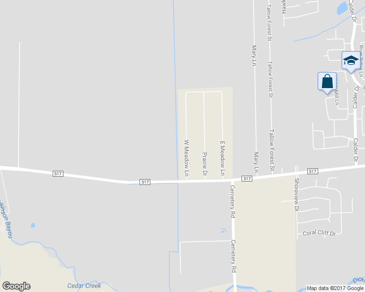 map of restaurants, bars, coffee shops, grocery stores, and more near 3460 West Meadow Lane in Dickinson